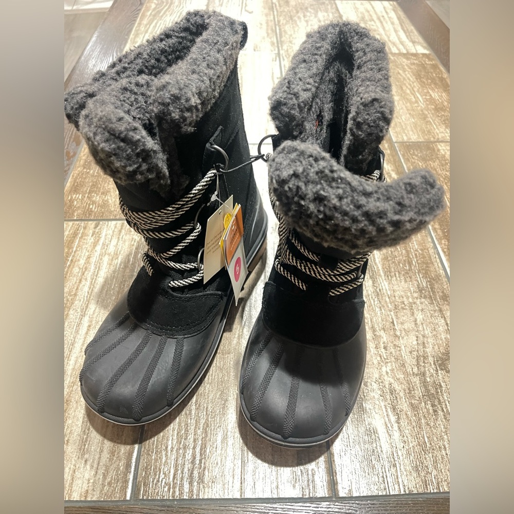 Cat And Jack Lined Winter Thermolite Boots Black Big Kids/Women/Juniors Sz 5 NWT - Picture 8 of 8